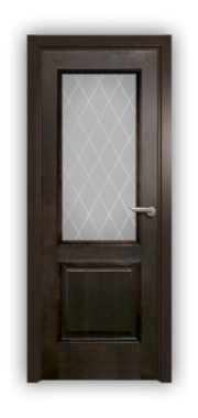 Дверь Velmi 01-123, цвет дуб черный, остекленная - фото 1