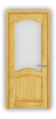 Дверь из массива сосны ECO 4231, покрытие - прозрачный лак, остекленная - фото 1