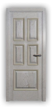 Дверь Velmi 07-701, цвет патина белая с золотом, глухая - фото 1