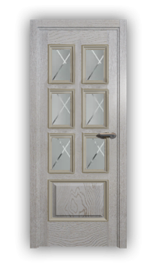 Дверь Velmi 09-701, цвет патина белая с золотом