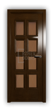 Дверь Velmi 10-146, цвет дуб тон 46, остекленная - фото 1