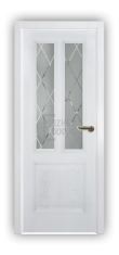 Дверь Velmi 08-709, цвет патина белая с серебром, остекленная
