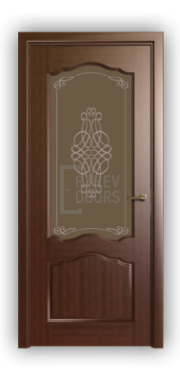 Дверь Classic 113, цвет макоре, остекленная - фото 1