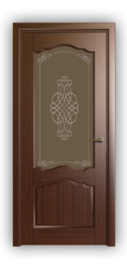 Дверь Classic 113, цвет макоре, остекленная - фото 1