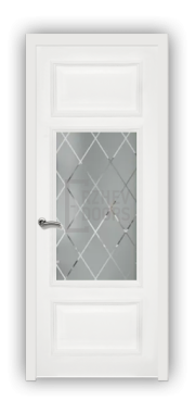 Дверь Velmi 03-603, цвет эмаль белая, остекленная - фото 1