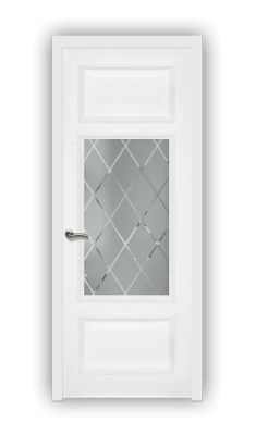Дверь Velmi 03-603, цвет эмаль белая, остекленная