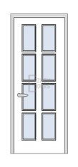 Дверь Velmi 10-801, цвет белый ясень, остекленная