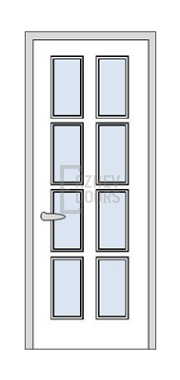 Дверь Velmi 10-801, цвет белый ясень, остекленная - фото 1