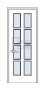 Дверь Velmi 10-709, цвет патина белая с серебром, остекленная - превью фото 1