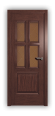 Дверь Velmi 07-221, цвет сапели, остекленная - фото 1