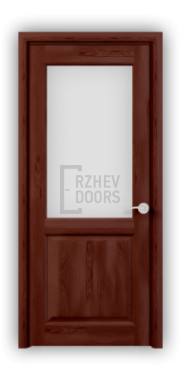 Дверь из массива сосны ECO 4214, покрытие - темно-коричневый лак, остекленная - фото 1