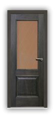 Door Velmi 01-5111, color Fumed Oak, glassed-in