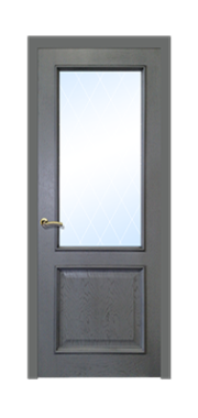 Дверь Velmi 01-109, цвет серая патина, остекленная - фото 1