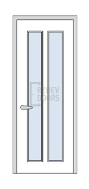 Дверь Velmi 05-709, цвет патина белая с серебром, остекленная - фото 1