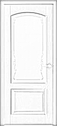 Дверь Neoclassic 810, цвет патина серебро, остекленная - фото 1