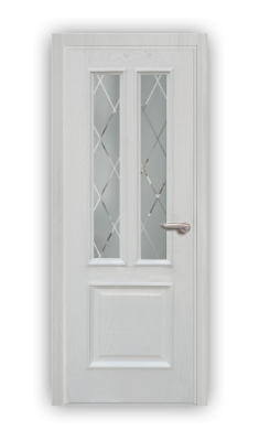 Дверь Velmi 08-801, цвет белый ясень, остекленная