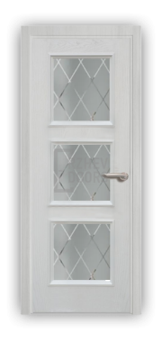 Дверь Velmi 06-801, цвет белый ясень, остекленная - фото 1