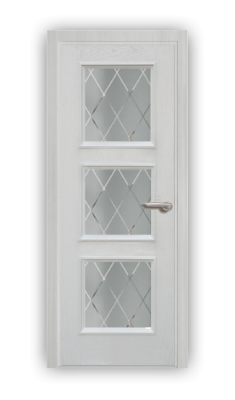 Дверь Velmi 06-801, цвет белый ясень, остекленная