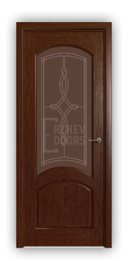 Дверь Classic 300, цвет сапели, остекленная - фото 1
