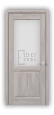 Дверь из массива сосны ECO 4212, покрытие - белый воск, остекленная - фото 1