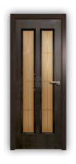 Дверь Velmi 05-123, цвет дуб черный, остекленная
