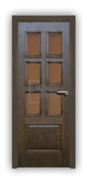 Дверь Velmi 09-144, цвет дуб тон 44, остекленная - фото 1
