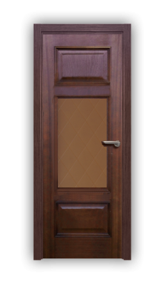 Дверь Velmi 03-221, цвет сапели, остекленная