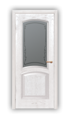 Дверь Elegance 01, цвет белый ясень, остекленная