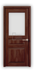 Дверь из массива сосны ECO 4314, покрытие - темно-коричневый лак, остекленная