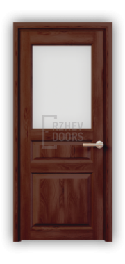 Дверь из массива сосны ECO 4314, покрытие - темно-коричневый лак, остекленная - фото 1