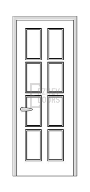 Дверь Velmi 10-709, цвет патина белая с серебром - фото 1