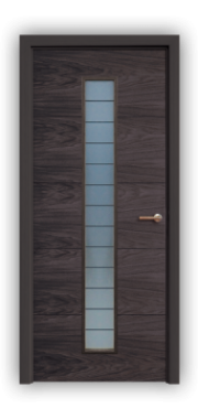 Дверь Scandi 067, цвет дуб черный, остекленная - фото 1