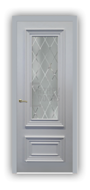 Дверь Lusso 01-109, цвет серая патина, остекленная - фото 1