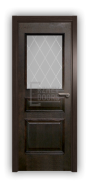 Дверь Velmi 02-123, цвет дуб черный, остекленная - фото 1