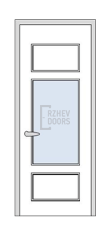Дверь Velmi 03-709, цвет патина с серебром, остекленная
