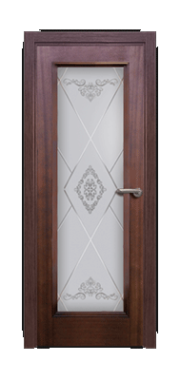 Дверь Velmi 04-221, цвет сапели, остекленная - фото 1