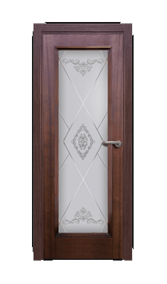 Дверь Velmi 04-221, цвет сапели, остекленная