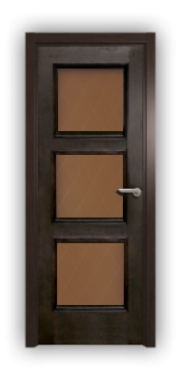 Дверь Velmi 06-123, цвет дуб черный, остекленная - фото 1