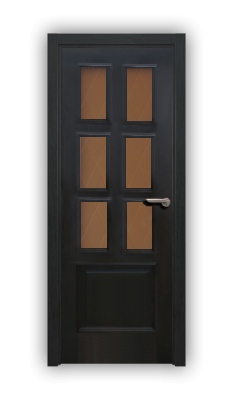 Дверь Velmi 09-123, цвет дуб черный, остекленная