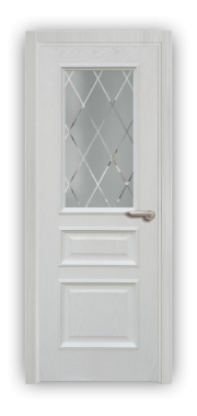 Дверь Velmi 02-801, цвет белый ясень, остекленная - фото 1