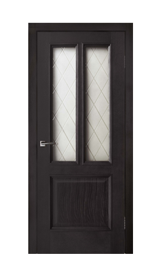 Дверь Velmi 08-123, цвет дуб черный, остекленная