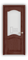 Дверь из массива сосны ECO 4234, покрытие - темно-коричневый лак, остекленная
