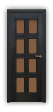 Дверь Velmi 10-123, цвет дуб черный, остекленная - фото 1