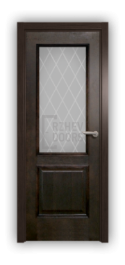 Дверь Velmi 01-123, цвет дуб черный, остекленная - фото 1