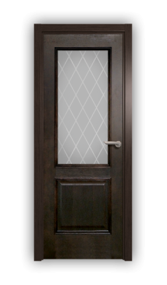 Дверь Velmi 01-123, цвет дуб черный, остекленная
