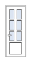 Дверь Velmi 09-709, цвет патина белая с серебром, остекленная - превью фото 1