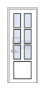 Дверь Velmi 09-709, цвет патина белая с серебром, остекленная - превью фото 1