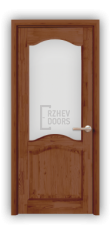 Дверь из массива сосны ECO 4233, покрытие - светло-коричневый лак, остекленная