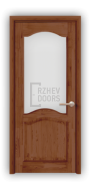 Дверь из массива сосны ECO 4233, покрытие - светло-коричневый лак, остекленная - фото 1