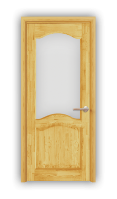 Дверь из массива сосны ECO 4231, покрытие - прозрачный лак, остекленная